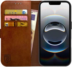 Rosso Element Apple iPhone 17e / 16e Hoesje Book Case Wallet Bruin afbeelding