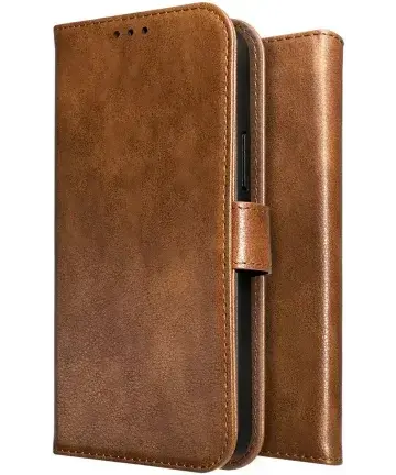 Rosso Element Apple iPhone 17e / 16e Hoesje Book Case Wallet Bruin afbeelding 9