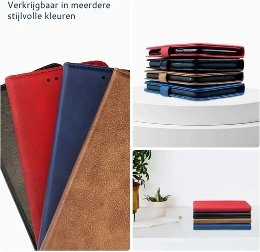 Rosso Element Apple iPhone 17e / 16e Hoesje Book Case Wallet Rood afbeelding 7