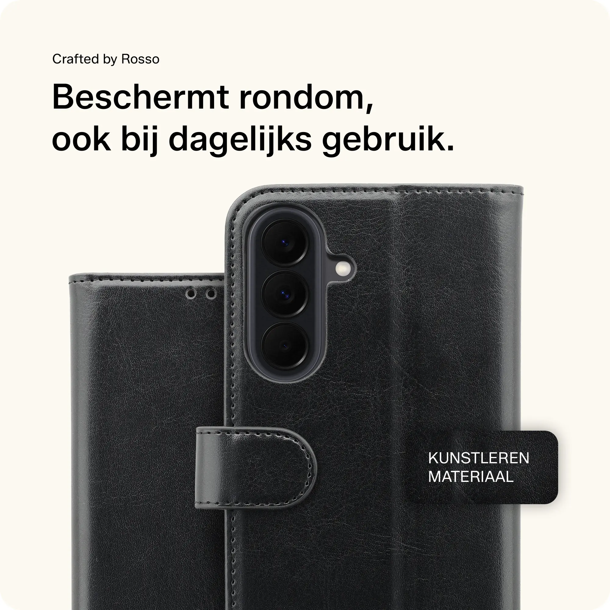 Rosso Element Samsung Galaxy A36 Hoesje Book Case Wallet Zwart afbeelding 3