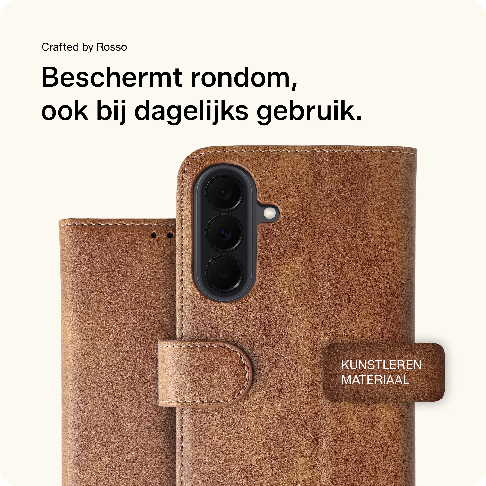 Rosso Element Samsung Galaxy A36 Hoesje Book Case Wallet Bruin afbeelding 3