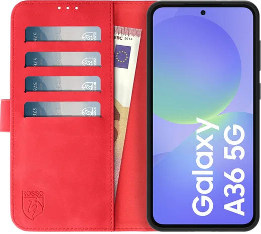 Rosso Element Samsung Galaxy A36 Hoesje Book Case Wallet Rood afbeelding 10