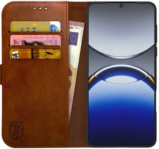 Rosso Element Oppo Find X8 Pro Hoesje Book Case Wallet Bruin afbeelding 1