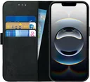 Rosso Deluxe Apple iPhone 17e / 16e Hoesje Echt Leer Book Case Zwart