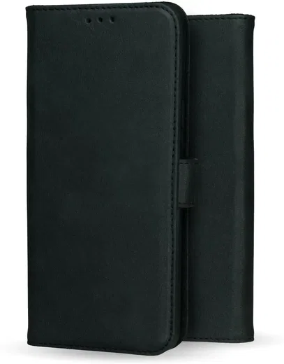 Rosso Deluxe Apple iPhone 17e / 16e Hoesje Echt Leer Book Case Zwart afbeelding 11