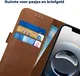 Rosso Deluxe Apple iPhone 17e / 16e Hoesje Echt Leer Book Case Bruin afbeelding 5