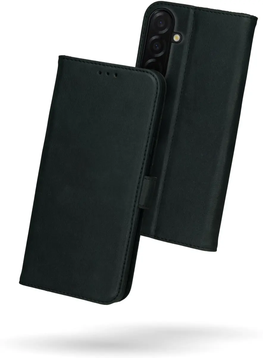 Rosso Deluxe Samsung Galaxy A36 Hoesje Echt Leer Book Case Zwart afbeelding 2