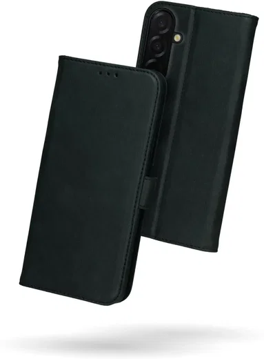 Rosso Deluxe Samsung Galaxy A36 Hoesje Echt Leer Book Case Zwart afbeelding 2