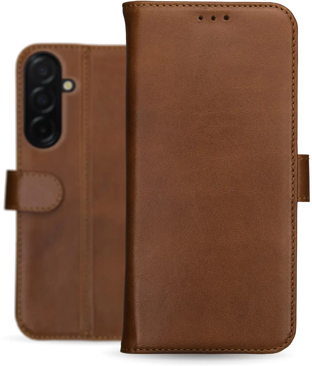 Rosso Deluxe Samsung Galaxy A36 Hoesje Echt Leer Book Case Bruin afbeelding 11