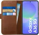 Rosso Deluxe Samsung Galaxy A36 Hoesje Echt Leer Book Case Bruin afbeelding 1