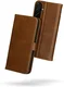 Rosso Deluxe Samsung Galaxy A36 Hoesje Echt Leer Book Case Bruin afbeelding 2