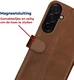 Rosso Deluxe Samsung Galaxy A36 Hoesje Echt Leer Book Case Bruin afbeelding 5