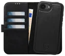 Rosso Elite iPhone 17e / 16e Hoesje met MagSafe Book Case Echt Leer Zwart