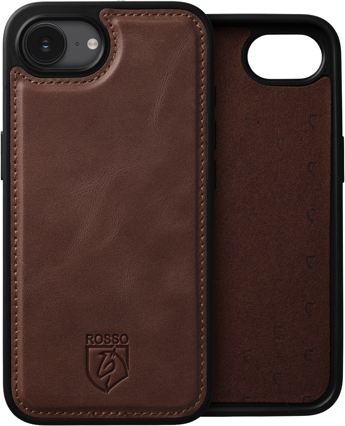 Rosso Elite iPhone 17e / 16e Hoesje met MagSafe Book Case Echt Leer Bruin afbeelding 8