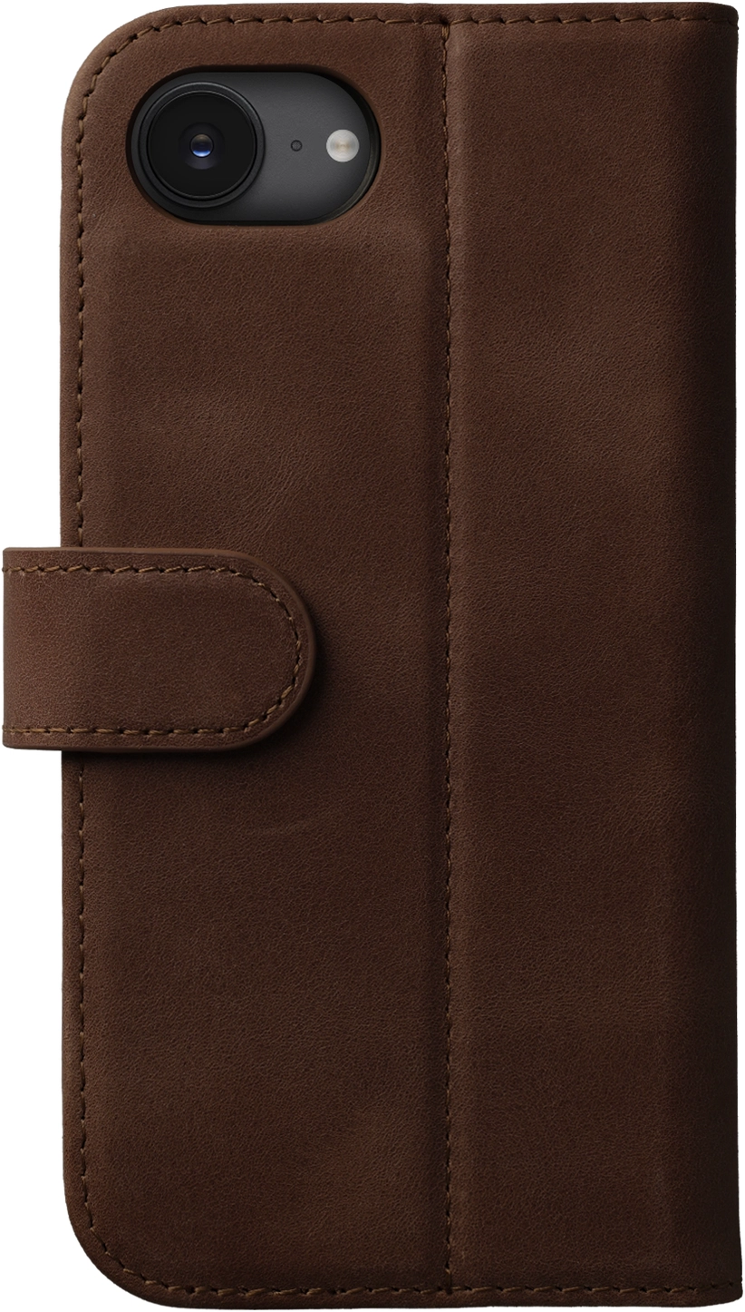 Rosso Elite iPhone 17e / 16e Hoesje met MagSafe Book Case Echt Leer Bruin afbeelding 10