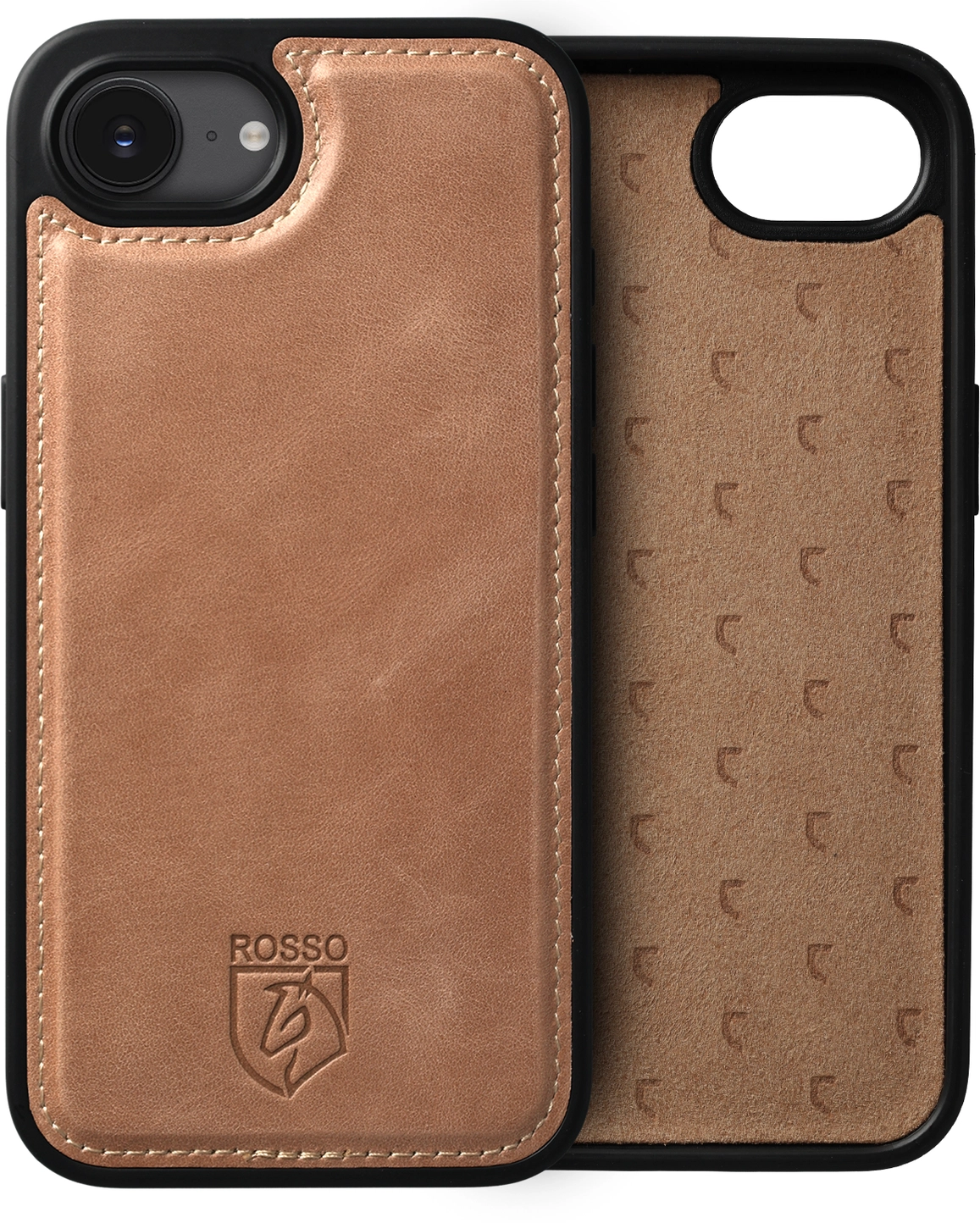 Rosso Elite iPhone 17e / 16e Hoesje met MagSafe Book Case Echt Leer Lichtbruin afbeelding 10