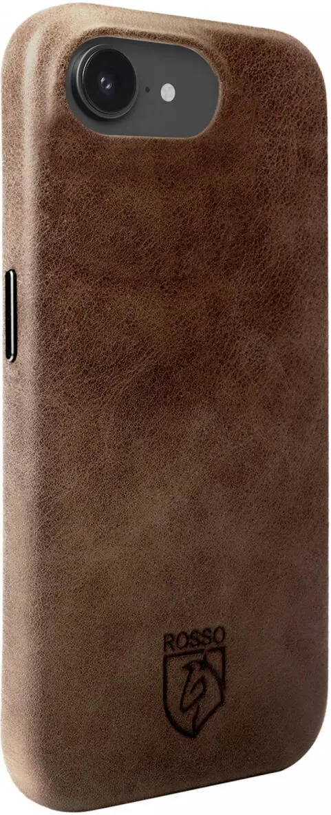 Rosso Elite Apple iPhone 17e / 16e Hoesje Leer Back Cover MagSafe Bruin afbeelding 2