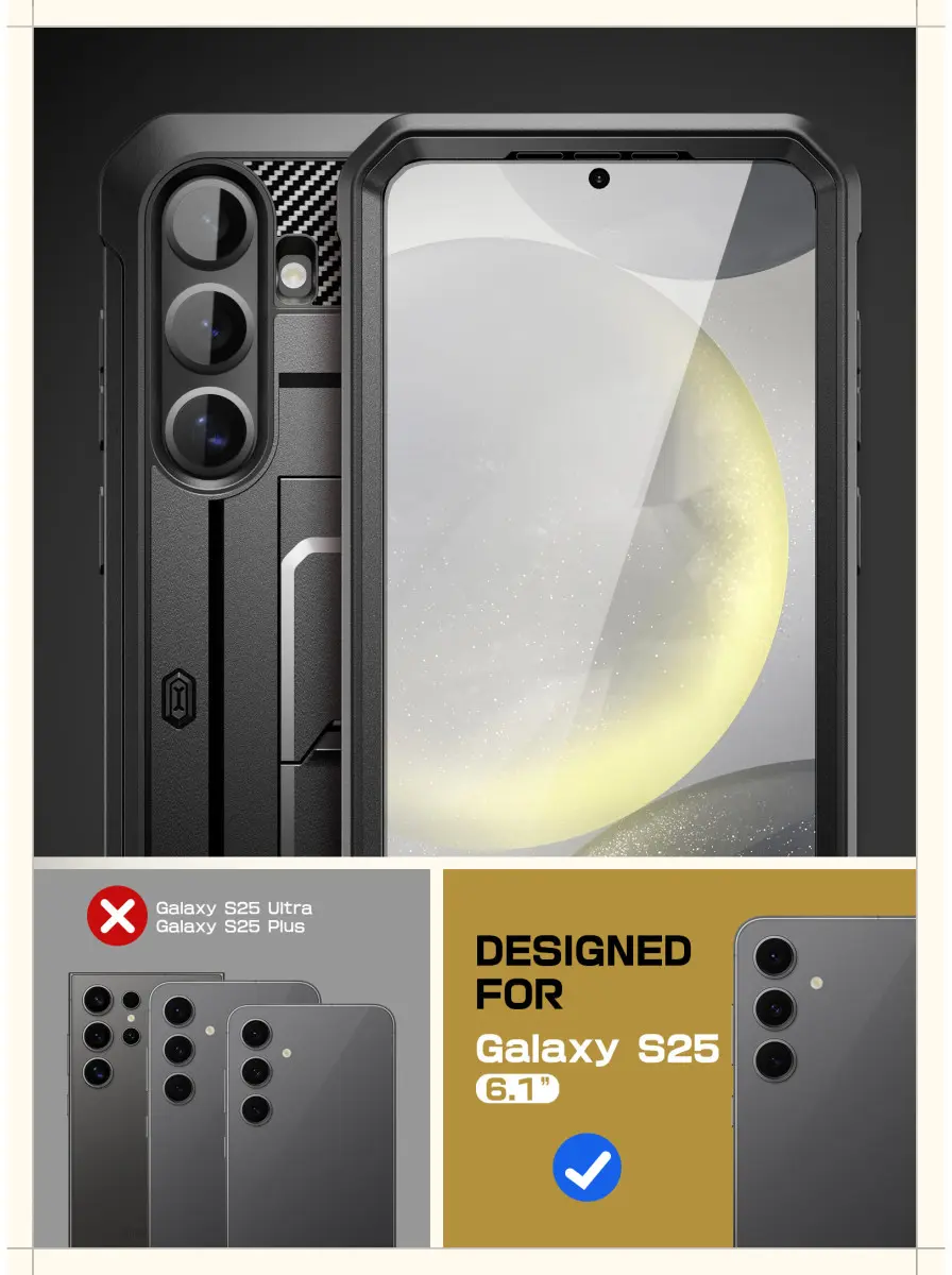 SUPCASE UB Pro Samsung Galaxy S25 Hoesje Full Protect Kickstand Zwart afbeelding 10