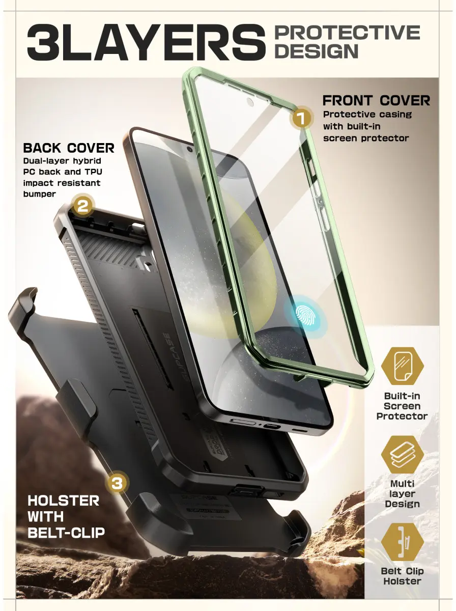 SUPCASE UB Pro Samsung Galaxy S25 Plus Hoesje Full Protect Kickstand Groen afbeelding 6