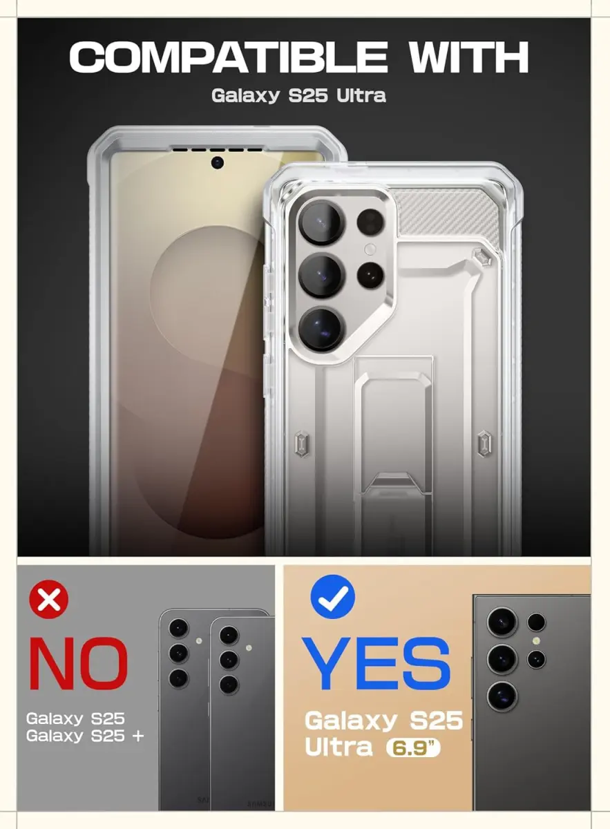 SUPCASE UB Pro Samsung Galaxy S25 Ultra Hoesje Full Protect Kickstand Clear afbeelding 4
