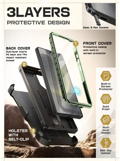 SUPCASE UB Pro Samsung Galaxy S25 Ultra Hoesje Full Protect Kickstand Groen afbeelding 7