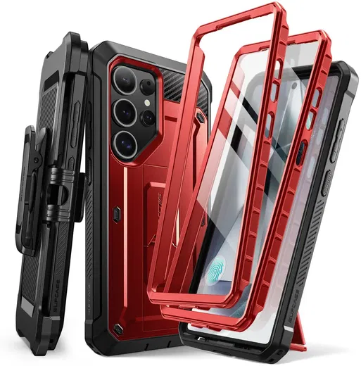 SUPCASE UB Pro Samsung Galaxy S25 Ultra Hoesje Full Protect Kickstand Rood afbeelding 1