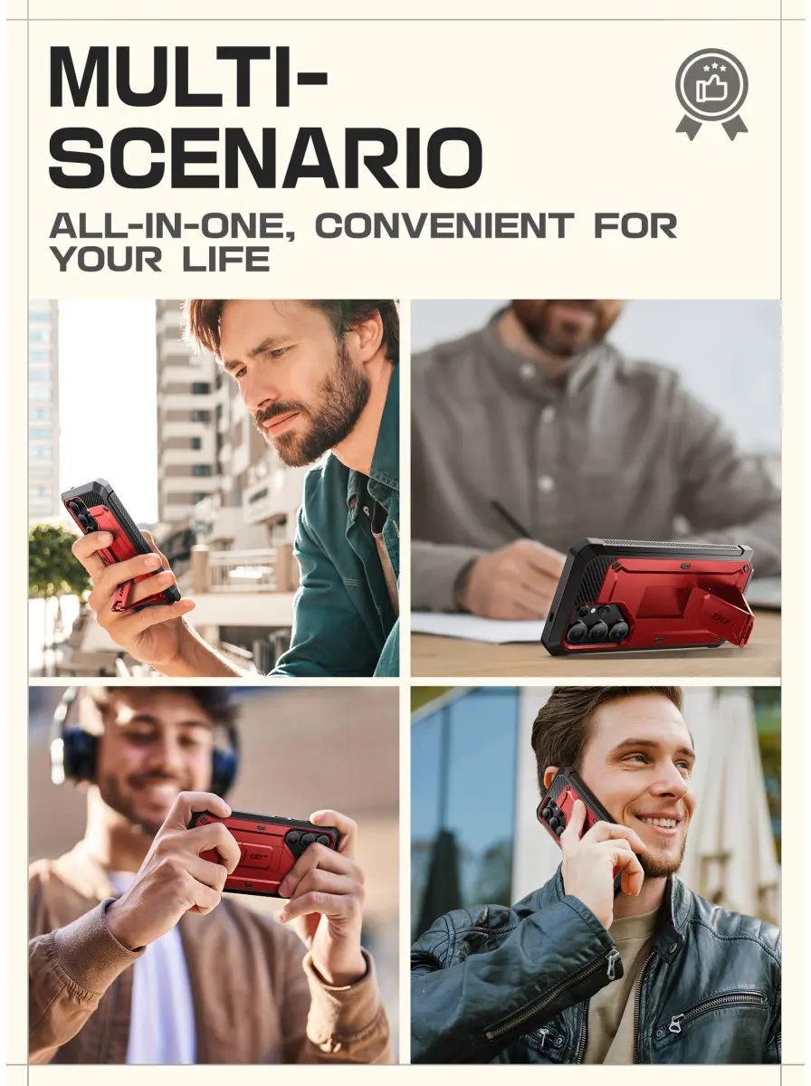 SUPCASE UB Pro Samsung Galaxy S25 Ultra Hoesje Full Protect Kickstand Rood afbeelding 11