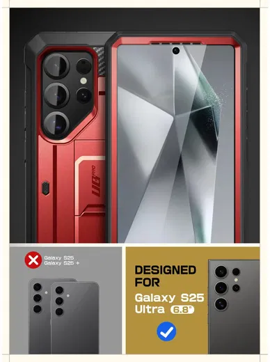 SUPCASE UB Pro Samsung Galaxy S25 Ultra Hoesje Full Protect Kickstand Rood afbeelding 4