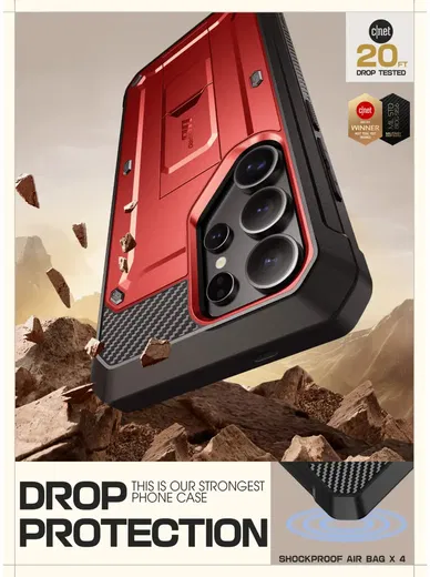 SUPCASE UB Pro Samsung Galaxy S25 Ultra Hoesje Full Protect Kickstand Rood afbeelding 5