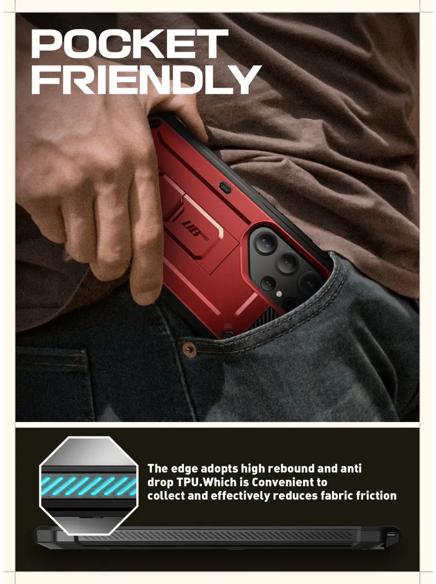 SUPCASE UB Pro Samsung Galaxy S25 Ultra Hoesje Full Protect Kickstand Rood afbeelding 10