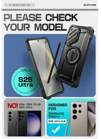 SUPCASE UB Pro MagXT Samsung Galaxy S25 Ultra Hoesje Camera Protector Zwart afbeelding 5