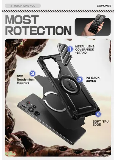 SUPCASE UB Pro MagXT Samsung Galaxy S25 Ultra Hoesje Camera Protector Zwart afbeelding 7