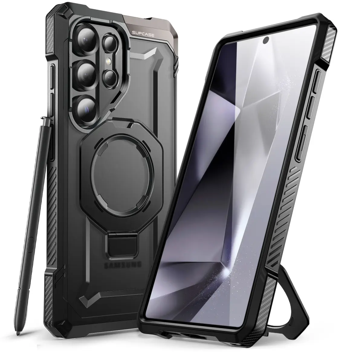 SUPCASE UB Grip Samsung Galaxy S25 Ultra Hoesje MagSafe / Qi2 Kickstand Zwart afbeelding 1