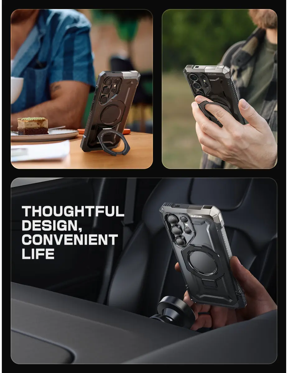 SUPCASE UB Grip Samsung Galaxy S25 Ultra Hoesje MagSafe / Qi2 Kickstand Zwart afbeelding 11