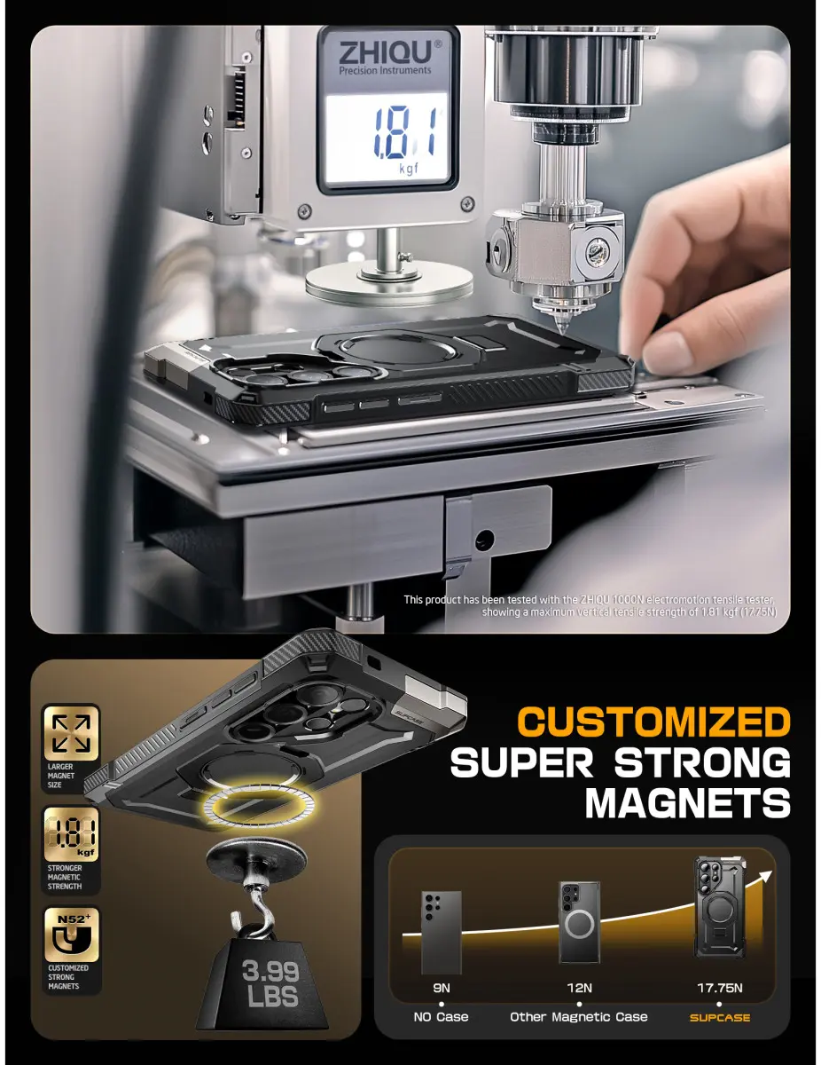 SUPCASE UB Grip Samsung Galaxy S25 Ultra Hoesje MagSafe / Qi2 Kickstand Zwart afbeelding 6
