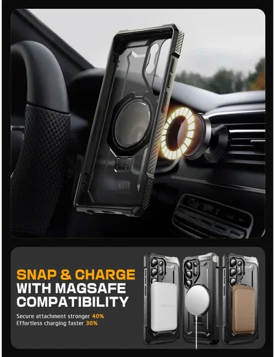 SUPCASE UB Grip Samsung Galaxy S25 Ultra Hoesje MagSafe / Qi2 Kickstand Zwart afbeelding 8