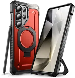 SUPCASE UB Grip Samsung Galaxy S25 Ultra Hoesje MagSafe / Qi2 Kickstand Rood afbeelding