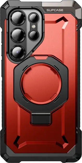 SUPCASE UB Grip Samsung Galaxy S25 Ultra Hoesje MagSafe / Qi2 Kickstand Rood afbeelding 2