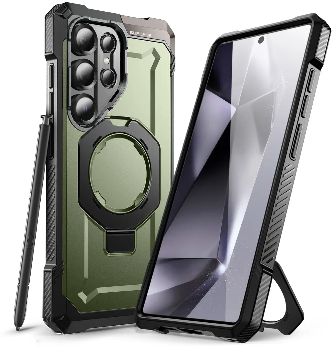 SUPCASE UB Grip Samsung Galaxy S25 Ultra Hoesje MagSafe / Qi2 Kickstand Groen afbeelding 1
