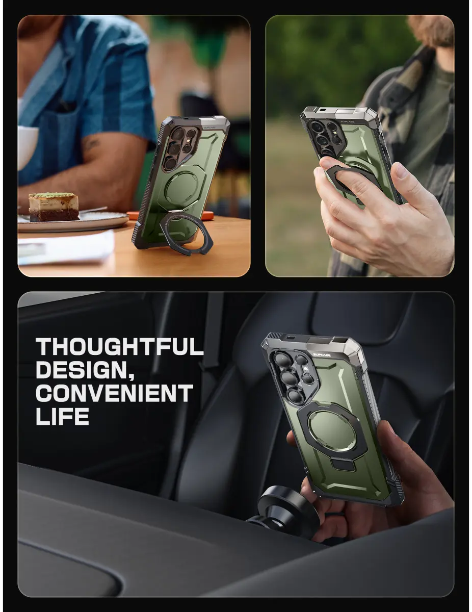 SUPCASE UB Grip Samsung Galaxy S25 Ultra Hoesje MagSafe / Qi2 Kickstand Groen afbeelding 11