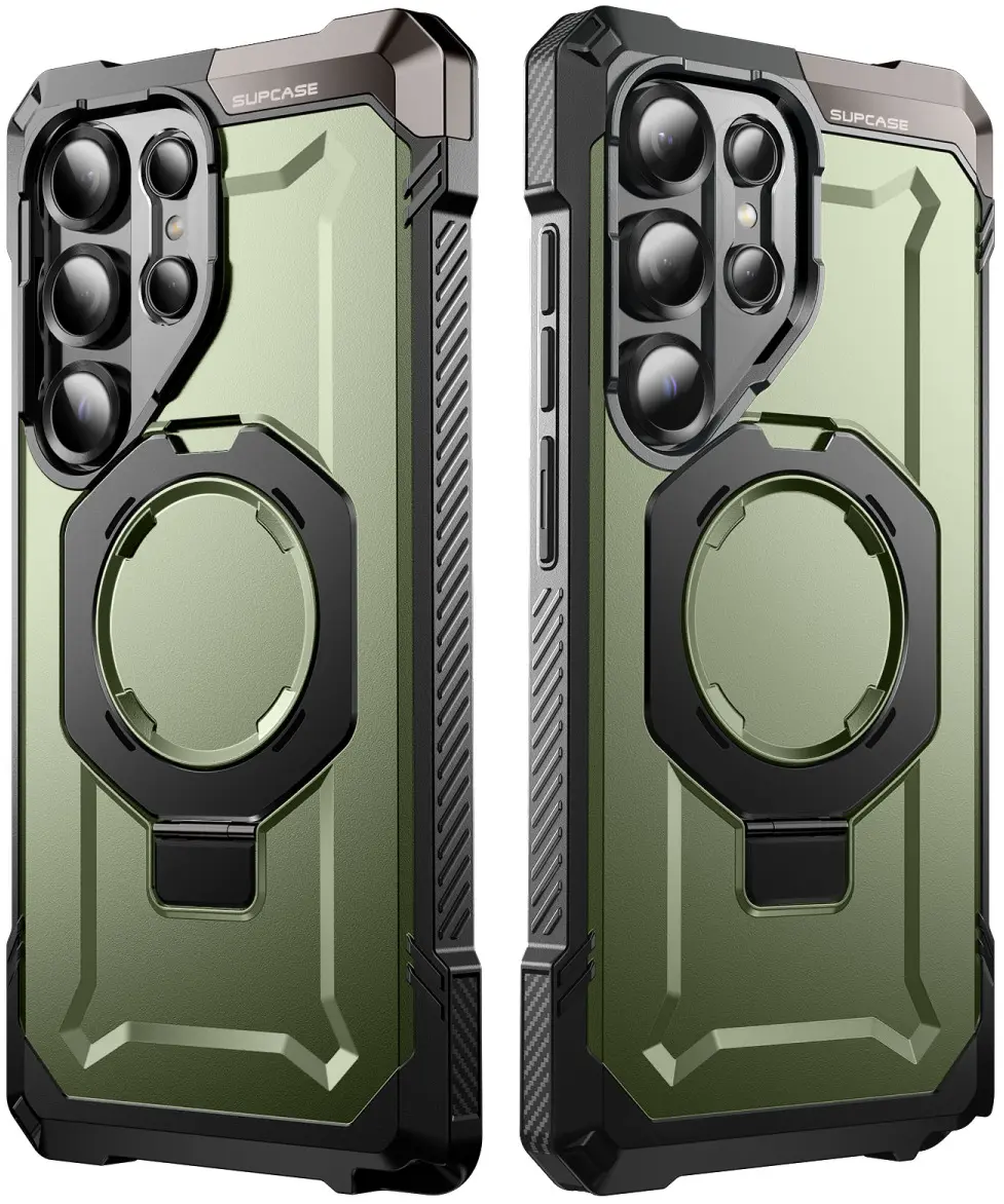 SUPCASE UB Grip Samsung Galaxy S25 Ultra Hoesje MagSafe / Qi2 Kickstand Groen afbeelding 12