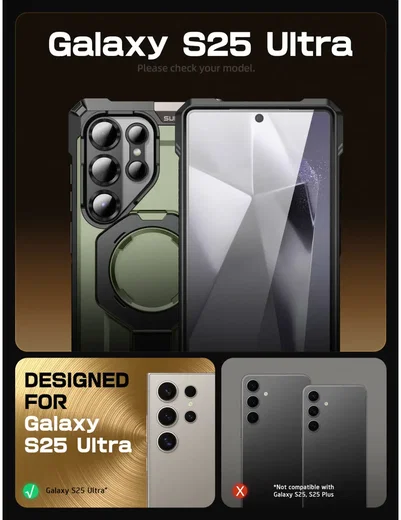 SUPCASE UB Grip Samsung Galaxy S25 Ultra Hoesje MagSafe / Qi2 Kickstand Groen afbeelding 3