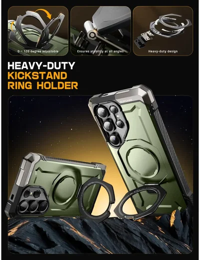 SUPCASE UB Grip Samsung Galaxy S25 Ultra Hoesje MagSafe / Qi2 Kickstand Groen afbeelding 5