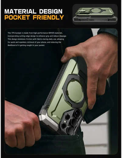 SUPCASE UB Grip Samsung Galaxy S25 Ultra Hoesje MagSafe / Qi2 Kickstand Groen afbeelding 9