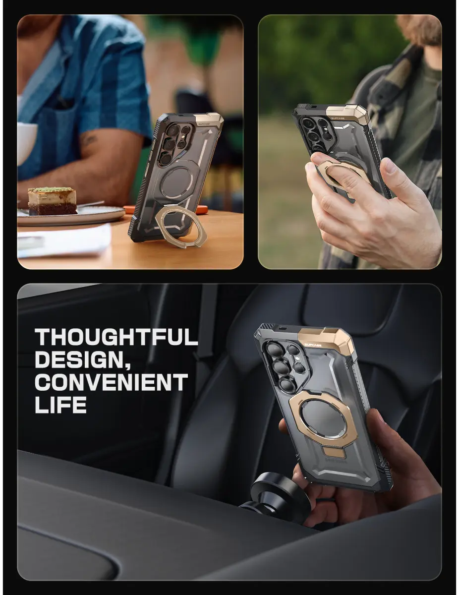 SUPCASE UB Grip Samsung Galaxy S25 Ultra Hoesje MagSafe / Qi2 Kickstand Goud afbeelding 11