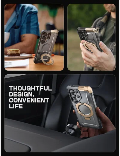 SUPCASE UB Grip Samsung Galaxy S25 Ultra Hoesje MagSafe / Qi2 Kickstand Goud afbeelding 11