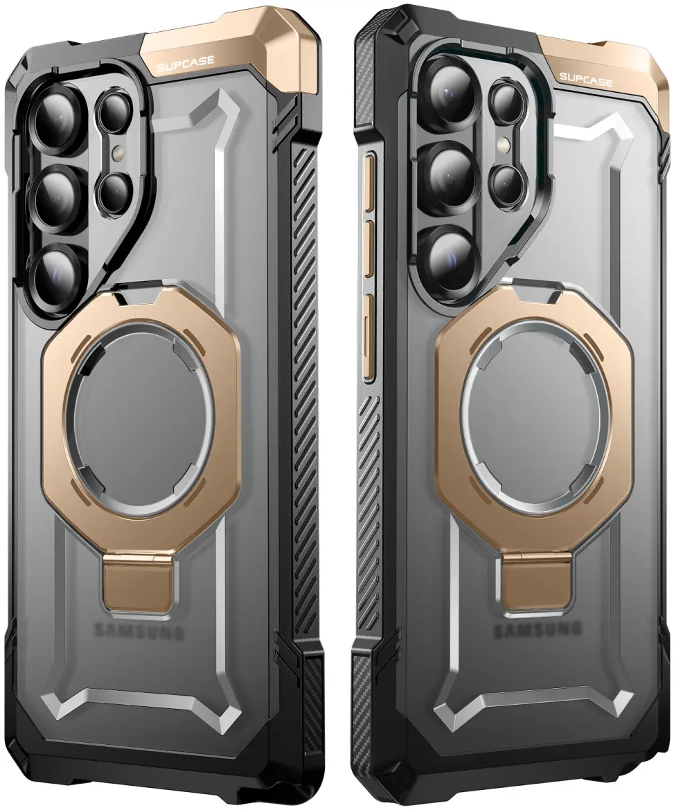 SUPCASE UB Grip Samsung Galaxy S25 Ultra Hoesje MagSafe / Qi2 Kickstand Goud afbeelding 12