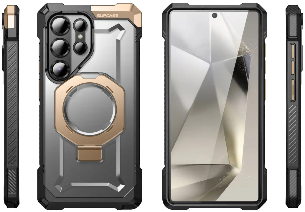 SUPCASE UB Grip Samsung Galaxy S25 Ultra Hoesje MagSafe / Qi2 Kickstand Goud afbeelding 13