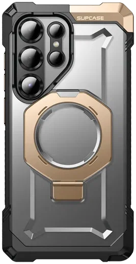 SUPCASE UB Grip Samsung Galaxy S25 Ultra Hoesje MagSafe / Qi2 Kickstand Goud afbeelding 2