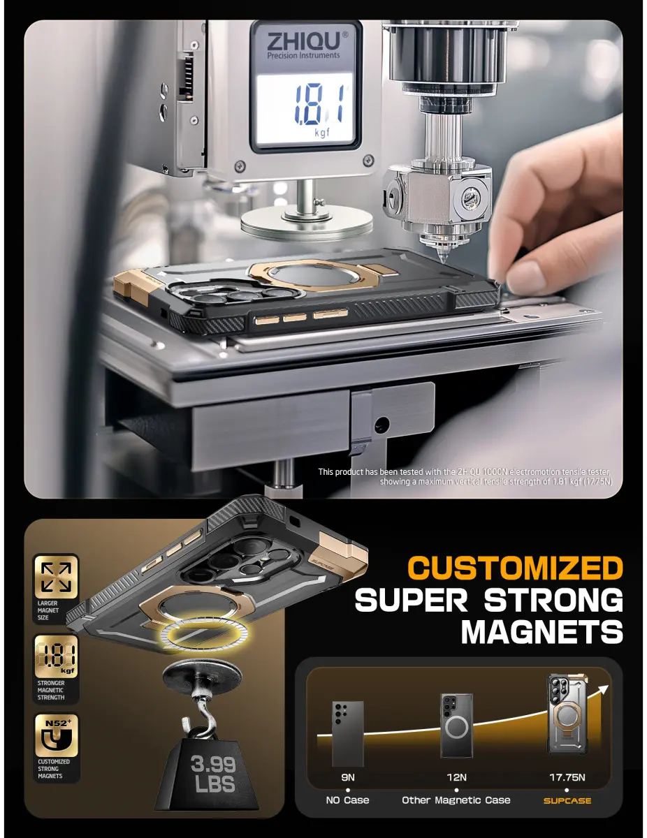 SUPCASE UB Grip Samsung Galaxy S25 Ultra Hoesje MagSafe / Qi2 Kickstand Goud afbeelding 6